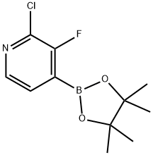 2-氯-3-氟-4-(4,4,5,5-四甲基-1,3,2-二氧硼杂环戊烷-2-基)吡啶 结构式