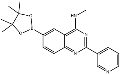 4-Quinazolinamine, N-methyl-2-(3-pyridinyl)-6-(4,4,5,5-tetramethyl-1,3,2-dioxaborolan-2-yl)- Structure