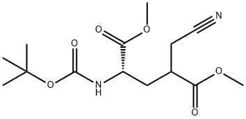 (2S) - 二(2 - ((叔丁氧基羰基)氨基)-4-(氰基甲基)戊二酸二甲酯,1417526-05-6,结构式