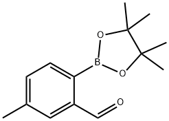 5-甲基-2-(4,4,5,5-四甲基-1,3,2-二氧硼杂环戊烷-2-基)苯甲醛,1418129-42-6,结构式