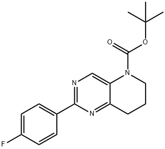 2-(4-Fluoro-phenyl)-7,8-dihydro-6H-pyrido[3,2-d]pyrimidine-5-carboxylic acid tert-butyl ester Struktur