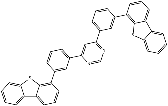 Pyrimidine, 4,6-bis[3-(4-dibenzothienyl)phenyl]- 结构式