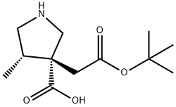 CIS-3-[2-(TERT-BUTOXY)-2-OXOETHYL]-4-METHYLPYRROLIDINE-3-CARBOXYLIC ACID Struktur