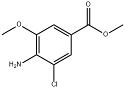 4-氨基-3-氯-5-甲氧基苯甲酸甲酯 结构式