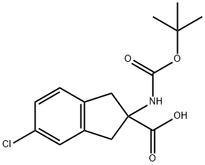 5-氯-2-[[(1,1-二甲基乙氧基)羰基]氨基]-2,3-二氢-1H-茚-2-羧酸,1427501-69-6,结构式