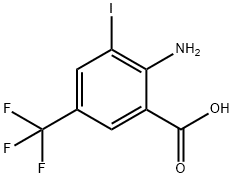 2-氨基-3-碘-5-(三氟甲基)苯并IC酸 结构式