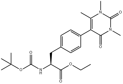 (S)-ethyl 2-((tert-butoxycarbonyl)amino)-3-(4-(1,3,6-trimethyl-2,4-dioxo-1,2,3,4-tetrahydropyrimidin-5-yl)phenyl)propanoate Structure