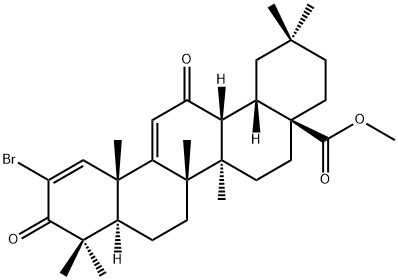 (4aS,6aR,6bS,8aR,12aR,14bS)-methyl 11-bromo-2,2,6a,6b,9,9,12a-heptamethyl-10,14-dioxo-1,2,3,4,4a,5,6,6a,6b,7,8,8a,9,10,12a,14,14a,14b-octadecahydropicene-4a-carboxylate, 1428550-98-4, 结构式