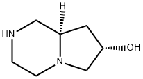 (7S,8AR)-オクタヒドロピロロ[1,2-A]ピラジン-7-オール 化学構造式