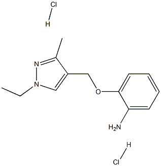 2-[(1-ethyl-3-methylpyrazol-4-yl)methoxy]aniline:dihydrochloride Structure