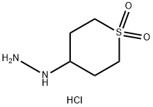 4-Hydrazinyltetrahydro-2H-thiopyran 1,1-dioxide hydrochloride Structure