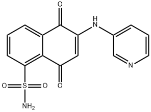5,8-dioxo-6-(pyridin-3-ylamino)naphthalene-1-sulfonamide,1436382-03-4,结构式