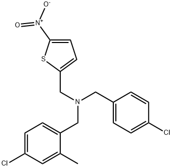 N-[(4-chloro-2-methylphenyl)methyl]-1-(4-chlorophenyl)-N-[(5-nitrothiophen-2-yl)methyl]methanamine,1438071-12-5,结构式