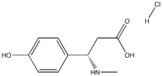 (S)-3-(4-hydroxy-phenyl)-3-(methylamino)-propanoic acid HCl Struktur