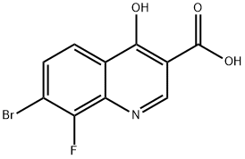 7-bromo-8-fluoro-4-hydroxyquinoline-3-carboxylic acid 结构式