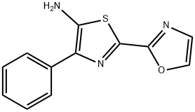 2-(恶唑-2-基)-4-苯基噻唑-5-胺, 1446183-03-4, 结构式