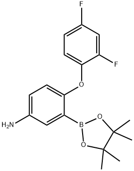 4-(2,4-二氟苯氧基)-3-(4,4,5,5-四甲基-1,3,2-二氧硼杂环戊烷-2-基)苯胺 结构式