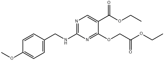 ethyl 4-(2-ethoxy-2-oxoethoxy)-2-((4-methoxybenzyl)amino)pyrimidine-5-carboxylate,1446685-40-0,结构式