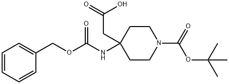2-(1-BOC-4-(CBZ-AMINO)-PIPERIDIN-4-YL)ACETIC ACID Struktur