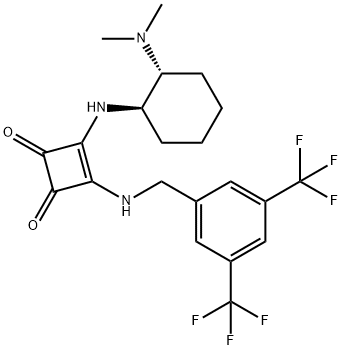 3-[[[3,5-二(三氟甲基)苯基]甲基]氨基]-4-[[(1R,2R)-2-(二甲基氨基)环己基]氨基]-3-环丁烯-1,2-二酮, 1449676-73-6, 结构式