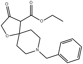 8-苄基-3-氧代-1-氧杂-8-氮杂[4.5]葵烷-4-羧酸乙酯 结构式