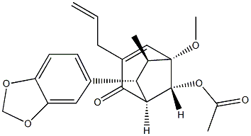 Bicyclo[3.2.1]oct-3-en-2-one,8-(acetyloxy)-7-(1,3-benzodioxol-5-yl)-5-methoxy-6-methyl-3-(2-propen-1-yl)-,(1S,5R,6R,7R,8R)- Structure