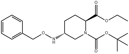(2S,5R)-5-(benzyloxyamino)piperidin-1,2-dicarboxylic acid 1-tert-butyl ester 2-ethyl ester Structure