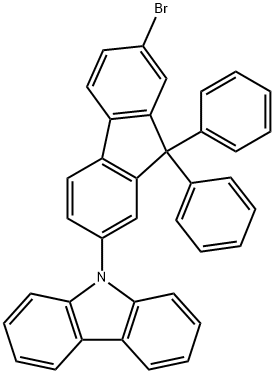 9-&7-溴-9,9-二苯基芴-2-基)咔唑,1464824-90-5,结构式