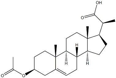 Pregn-5-ene-20-carboxylicacid, 3-(acetyloxy)-, (3b,20S)- Structure