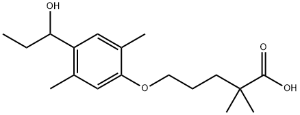 5-[4-(1-hydroxypropyl)-2,5-dimethylphenoxy]-2,2-dimethylpentanoic acid Struktur