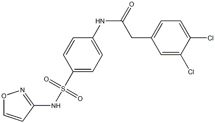 2-(3,4-dichlorophenyl)-N-[4-(1,2-oxazol-3-ylsulfamoyl)phenyl]acetamide,1486482-16-9,结构式