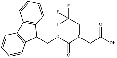 N-(((9H-芴-9-基)甲氧基)羰基)-N-(2,2,2-三氟乙烷基)甘氨酸,1486953-68-7,结构式