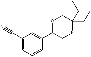 3-(5,5-diethylmorpholin-2-yl)benzonitrile 结构式