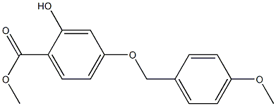Benzoic acid, 2-hydroxy-4-[(4-methoxyphenyl)methoxy]-, methyl ester Struktur