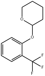2-[2-(trifluoromethyl)phenoxy]tetrahydro-2H-pyrane Struktur