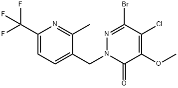 6-溴-5-氯-4-甲氧基-2-((2-甲基-6-(三氟甲基)吡啶-3-基)甲基)哒嗪-3(2H)-酮 结构式