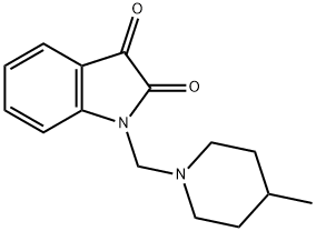 1-((4-methylpiperidin-1-yl)methyl)indoline-2,3-dione Struktur