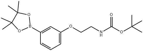 3-[2-(Boc-amino)ethoxy]phenylboronic Acid Pinacol Ester 化学構造式