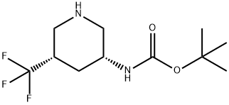 tert-butyl N-[(3R,5S)-5-(trifluoromethyl)piperidin-3-yl]carbamate Structure