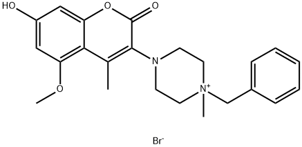 1-benzyl-4-(7-hydroxy-5-methoxy-4-
methyl-2-oxo-2H-chromen-3-yl)-1-methylpiperazin-1-ium bromide,1523607-02-4,结构式