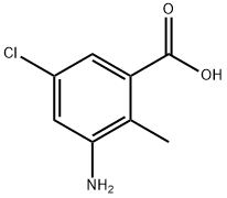 3-Amino-5-chloro-2-methyl-benzoic acid Struktur