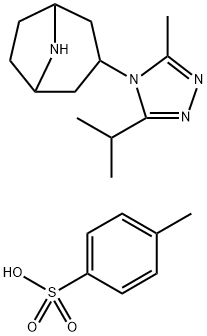 3-(3-ISOPROPYL-5-METHYL-4H-1,2,4-TRIAZOL-4-YL)-8-AZABICYCLO[3.2.1]OCTANE 4-METHYLBENZENESULFONATE 结构式