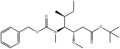(3S,4S,5S) - 4 - ((((苄氧基)羰基)(甲基)氨基)-3-甲氧基-5-甲基庚酸叔丁, 154633-73-5, 结构式