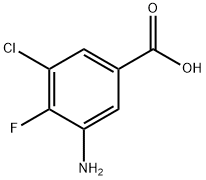 3-氨基-5-氯-4-氟苯甲酸 结构式