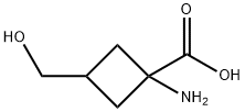 1-アミノ-3-(ヒドロキシメチル)シクロブタン-1-カルボン酸 化学構造式