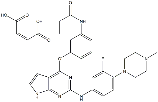 N-(3-((2-((3-Fluoro-4-(4-methylpiperazin-1-yl)phenyl)amino)-7H-pyrrolo[2,3-d]pyrimidin-4-yl)oxy)phenyl)acrylamide maleate Structure