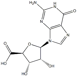 (2S,3S,4R,5R)-5-(2-氨基-6-氧亚基-1H-嘌呤-9(6H)-基)-3,4-二羟基四氢呋喃-2-羧酸, 15596-14-2, 结构式