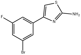 4-(3-溴-5-氟苯基)噻唑-2-胺, 1566959-28-1, 结构式