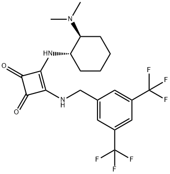3-[[[3,5-二(三氟甲基)苯基]甲基]氨基]-4-[[(1S,2S)-2-(二甲基氨基)环己基]氨基]-3-环丁烯-1,2-二酮, 1570357-02-6, 结构式