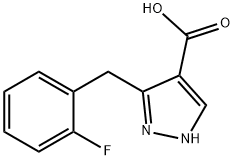 5-[(2-fluorophenyl)methyl]-1H-pyrazole-4-carboxylic acid Struktur
